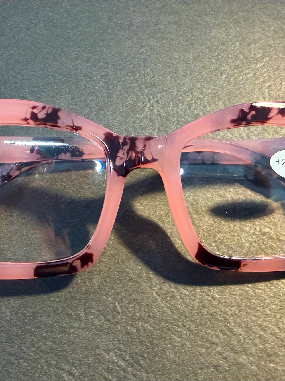 Pink Tortoiseshell Square Reading Glasses